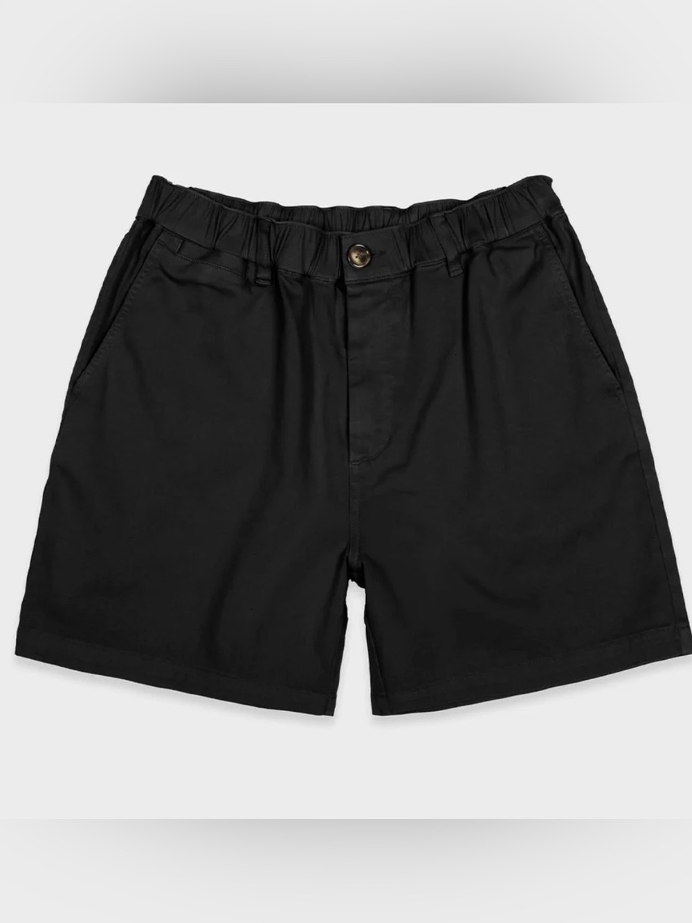 Cove USA Black Flat-Front Elastic-Waist Shorts